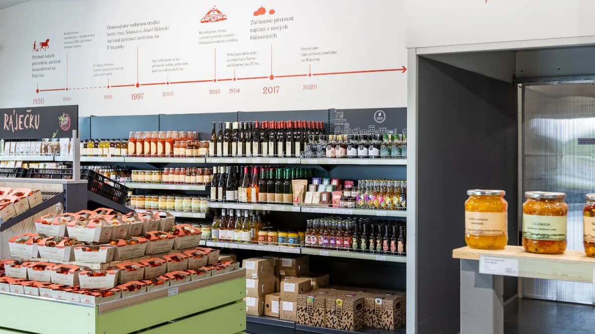 <p>Branding &amp; interior for a family farm <strong>Farma Ráječek</strong> and their local&nbsp;food store.</p>