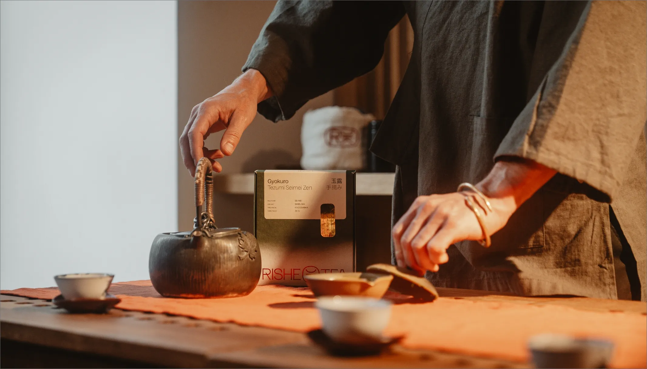 Branding for a premium Japanese tea importer Rishe tea
